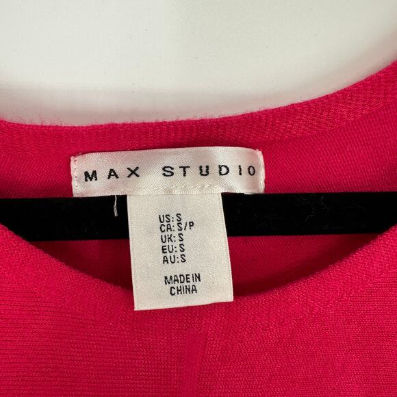 MAX STUDIO Pink 3/4 Sleeve Knit Top Sweater Shirt Womens Small - Picture 4 of 5